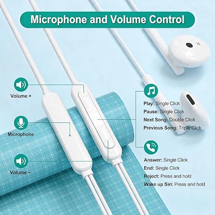 USB C Headphones Wired for iPhone 18 17 16 15, iPad, Mac, Earbuds Type C