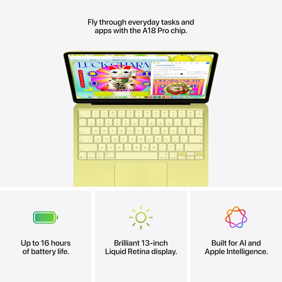 Apple 2026 MacBook Neo 13-inch Laptop with A18 Pro chip: Built for AI and Apple Intelligence, Liquid Retina Display, 8GB Unified Memory, 256GB SSD Storage