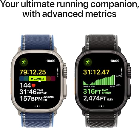 Apple Watch Ultra 3 [GPS + Cellular 49mm] Running & Multisport Smartwatch w/Rugged Titanium Case w/Anchor Blue Ocean Band. Satellite Communications, Advanced Health & Fitness Tracking